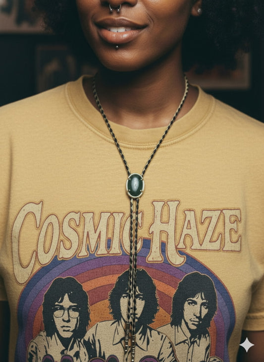 Green Gemstone Bolo Tie