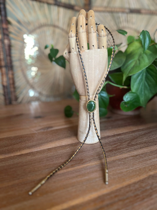 Green Gemstone Bolo Tie