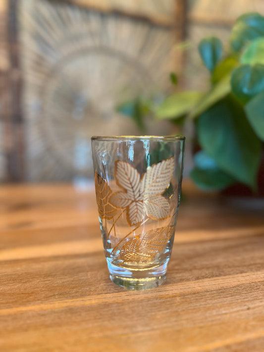 Set of 8 Vintage Libbey Gold Leaf Tumblers